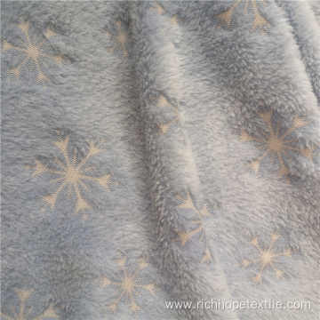 Snowflake Pattern Glue Printed Warm Flannel Fabric
